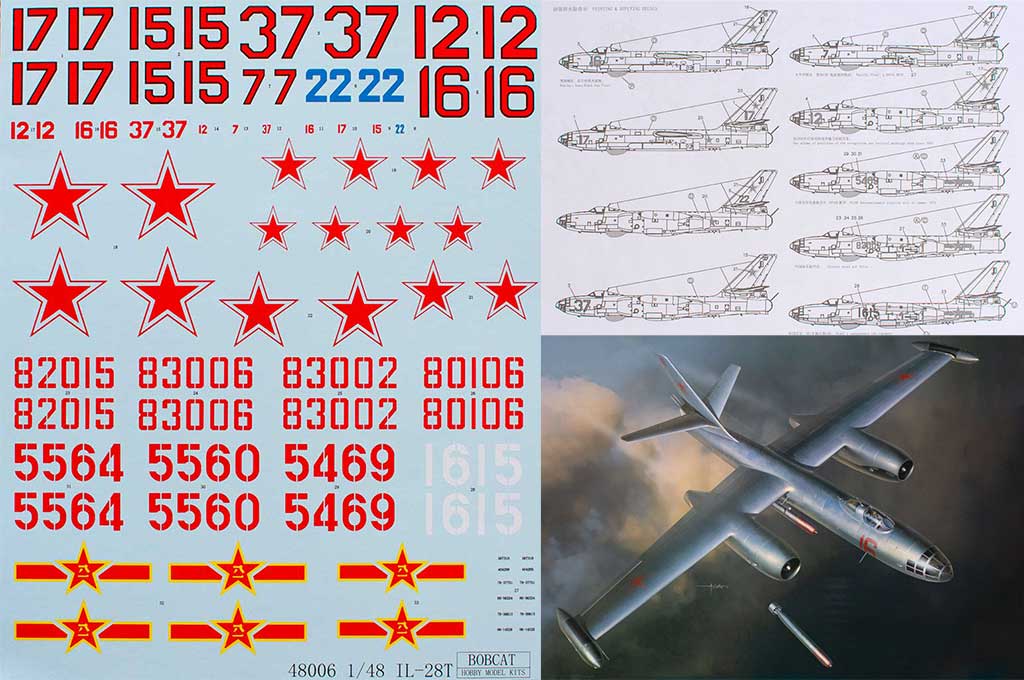 Ilyushin Il-28 1:48 scale model by Bobcat Hobby Models decals